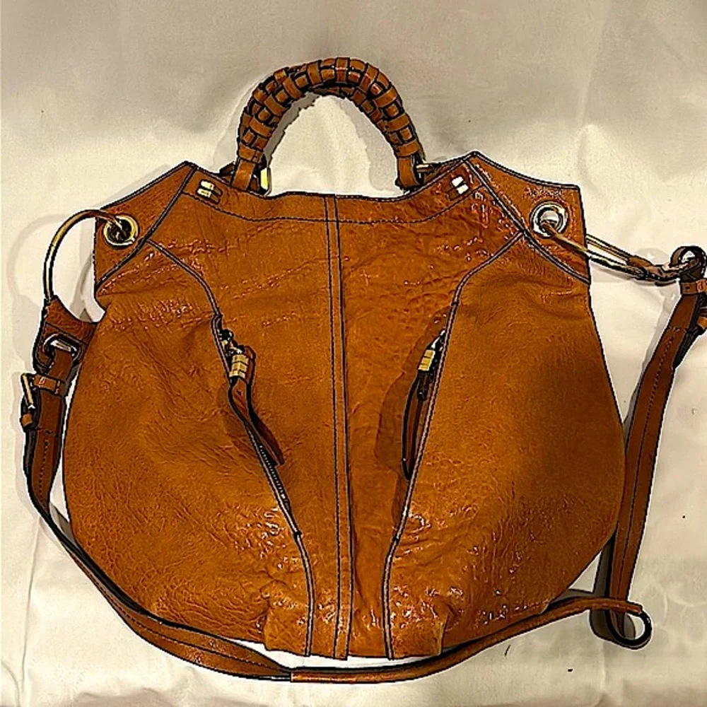 OrYANY Gorgeous Cognac Brown Leather Gwen Hobo Bag Purse 🌸🌸 - Picture 1 of 11